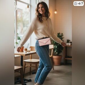 MCM Silver Pink Crossbody Wallet 
Brand New with tags and box included